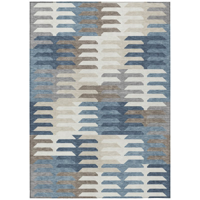 Machine Washable Indoor/Outdoor Aten ACN2328 Geometric Rug