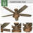 52" Hampshire 5 - Blade Ceiling Fan With LED Light Kit And Handheld Remote-90790090