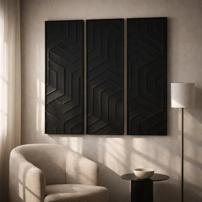 Ensemble d'art mural en plâtre dimensionnel 20 x 59 Endicott
