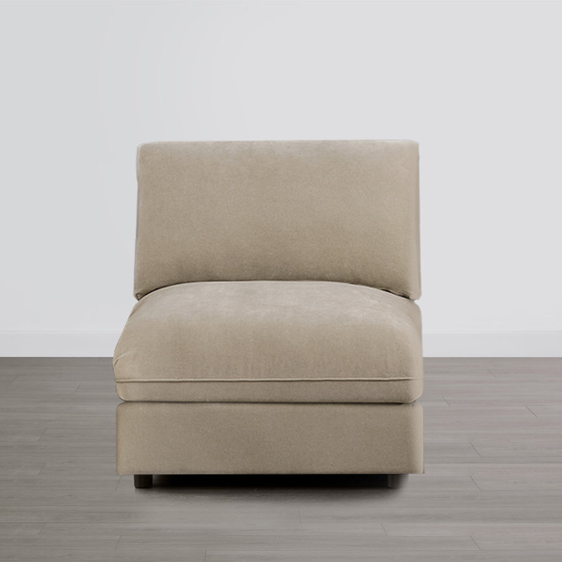 Chaise rembourrée sans accoudoirs, Kaki