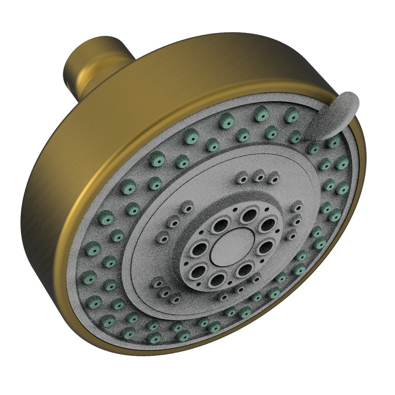 Multi Function Fixed Shower Head, Antique Brass
