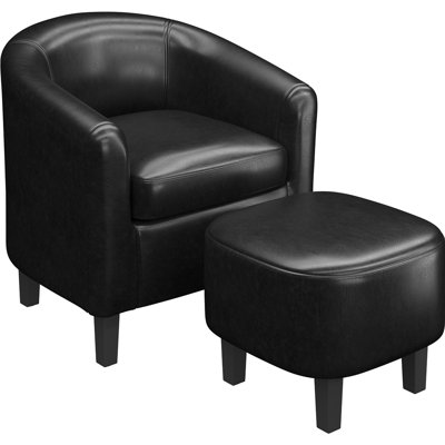 Andina 27.5" Wide Barrel Chair and Ottoman