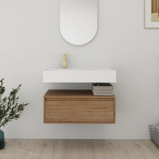 30'' Single Bathroom Vanity With Resin Top