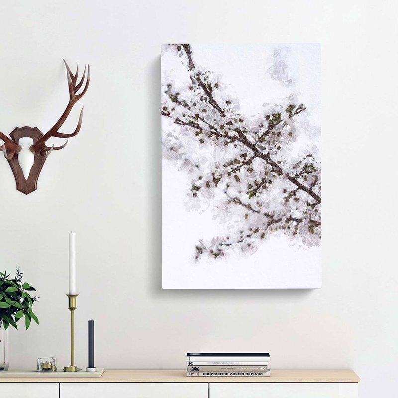 Branch Of A White Cherry Blossom Tree - Wrapped Canvas, 50cm H x 35cm W x 3cm D