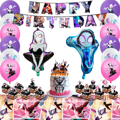 Spider Gwen Party Supplies,29 Pcs Spider Gwen Decorations Set