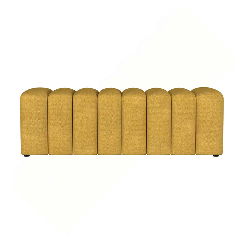 Fabric Upholstered Tufted Accent Bench, Mustard Yellow