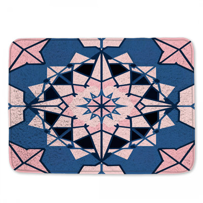 Tapis de bain rose / bleu Kaléidoscope