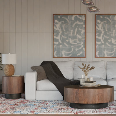 2-piece Round Living Room Table Set