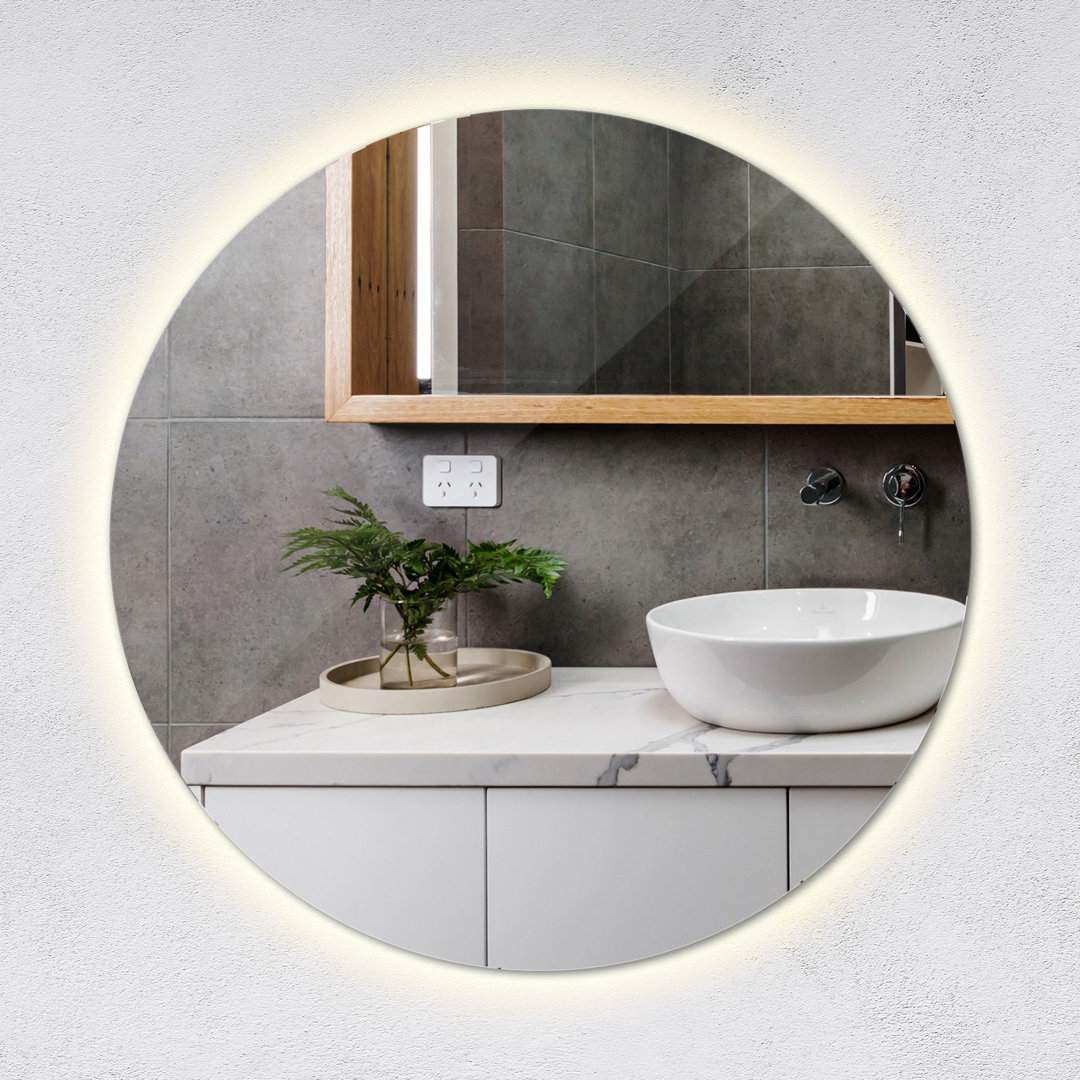 Round Mirror With Lighting LED – Neutral White - Bathroom Living room Illuminated Glamour Mirror