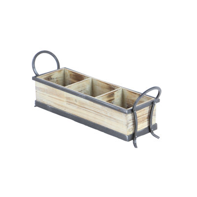 Dodgeville Wood Metal Ottoman Tray