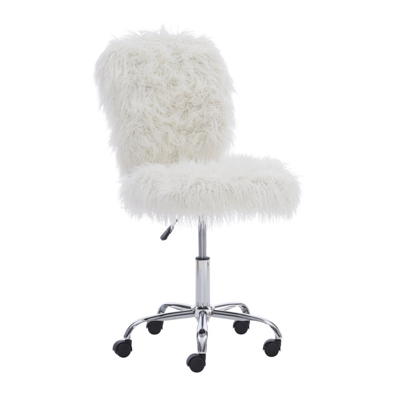 Faux Fur Task Chair, White