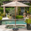Porte-parapluie de patio stable - acier inoxydable noir, base de jardin 21,4 po x 3,15 po en acier