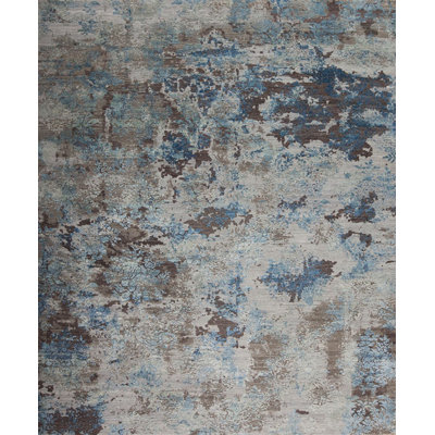 Leonardo Handmade Silk and Wool Floral and Abstract Area Rug
