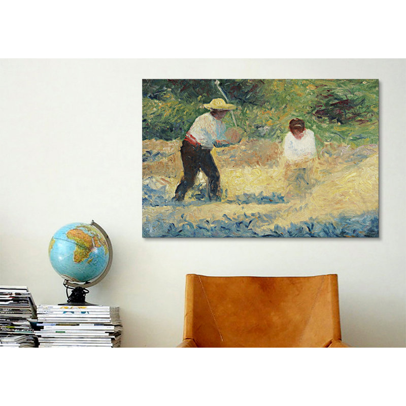 «Le tas de pierres» par Georges Seurat, reproduction d'art sur toile tendue, H 40 po x l 60 po x P 1,5 po, Toile tendue
