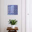 Wall mounted key box, Opens to the right, 30x30x5, Black, Blue tiles with white patterns, 
