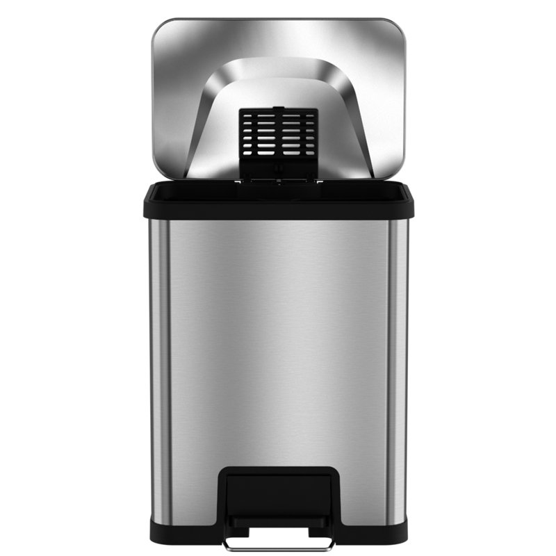 Poubelle à pédale en acier inoxydable 13 gallons AirStep