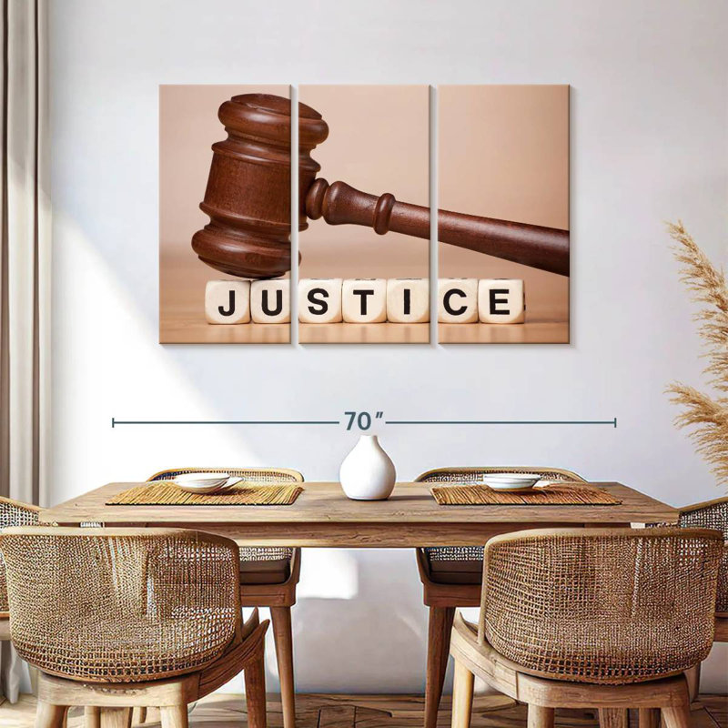 Justice Letter Cubes, 36" H x 57" W