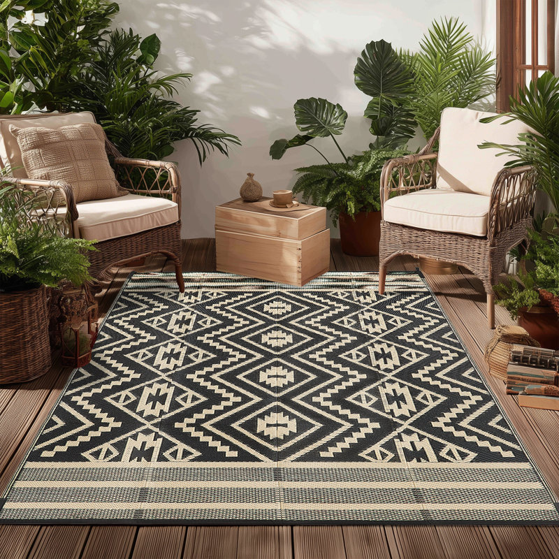 Boho Outdoor Picnic Mat, Waterproof Reversible Camping Rug, Lightweight Washable Non-Slip Mat for Beach, Patio, Garden and Travel