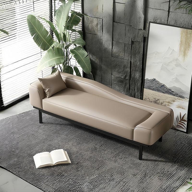 Leather Match Upholstered Bench, 21.65" H x 78.74" W x 21.65" D, Khaki
