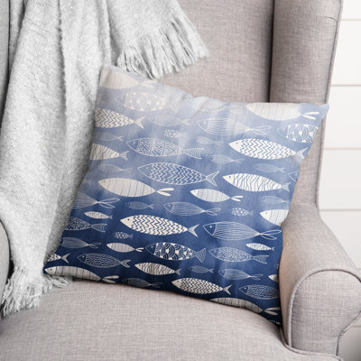  Housse et insert de coussin carré Watercolor Fish