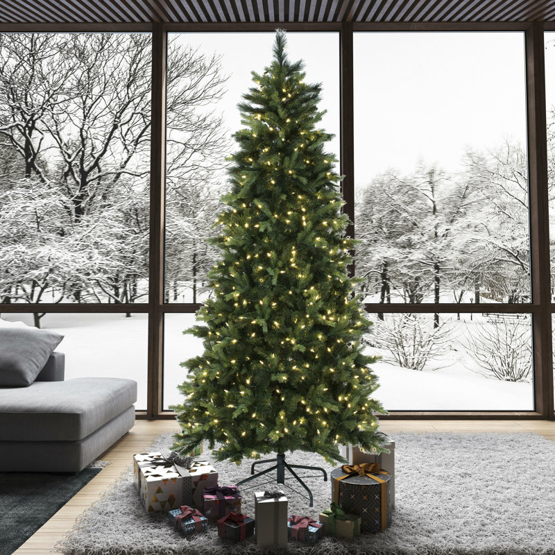 Lighted Artificial Spruce Christmas Tree, 9' H