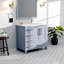Meuble-lavabo de salle de bain 36 po X P 22 po D, dessus en quartz décalé à droite, ensemble de robinet et Miroirs-2143774605