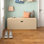 Banc de rangement avec repose-pieds de 43 pouces, siège rembourré avec repose-pieds pliable, banc de rangement pour chaussures à coffre long, pouvant supporter jusqu'à 660 lb, pour le salon, l'entrée, la chambre à coucher