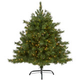 Lighted Artificial Pine Christmas Tree