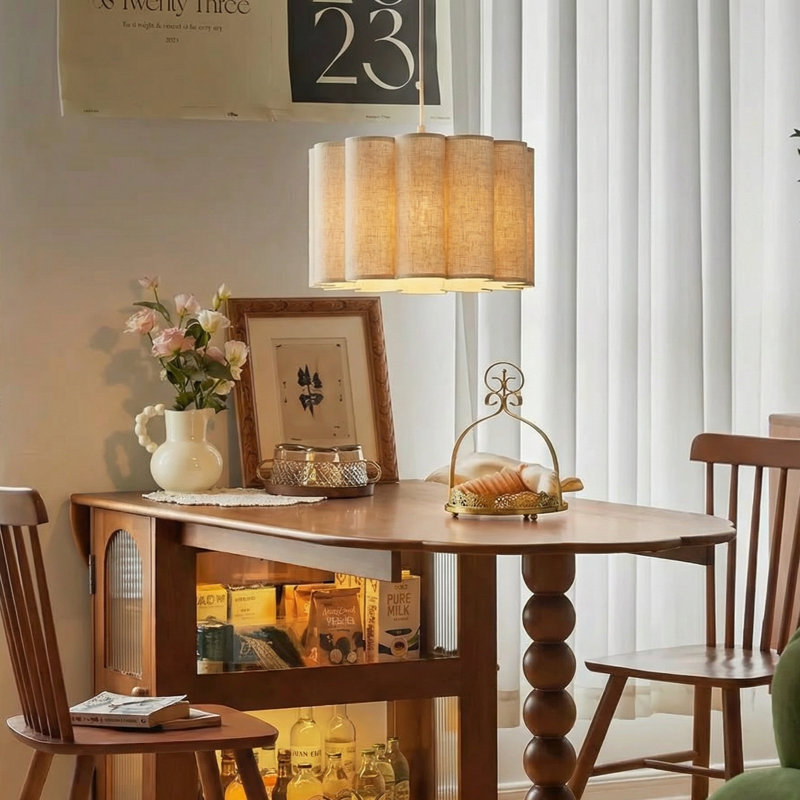 Luminaires suspendus géométriques 1 lumière beige, 9.84" H x 15.74" W x 15.74" D