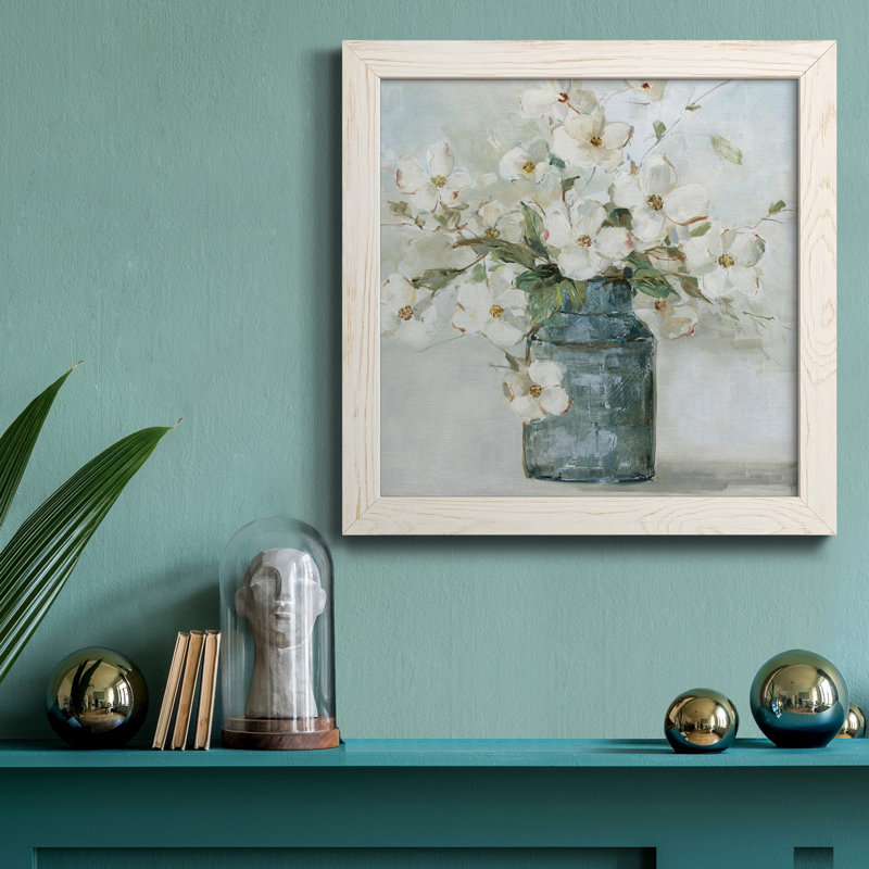 Dahlia - reproduction de photo sur toile encadrée, H 31,5 po x l 31,5 po x P 1,5 po, Cadre blanc