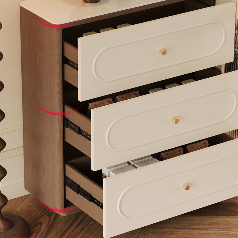 Armoire de rangement de style français de couleur crème, H 35,04 po x l 56,3 po x P 11,81 po