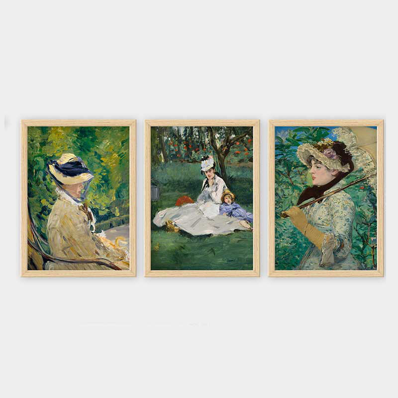 Superbe ensemble de peintures décoratives encadrées (3 pièces) de 21,7 po x 29,5 po chacune | Cadre 100% bois avec polystyrène de 0,8 pouce | Impression numérique UV | Parfait pour la décoration murale de salon, de bureau et de galerie