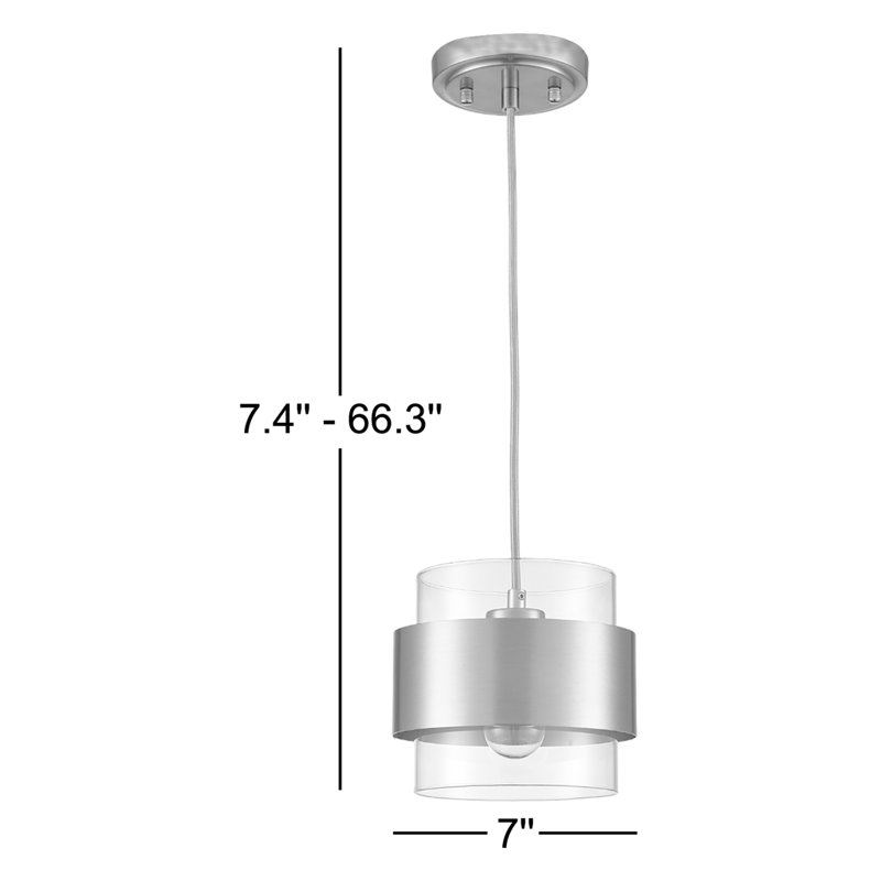 Mini luminaire suspendu cylindrique en verre