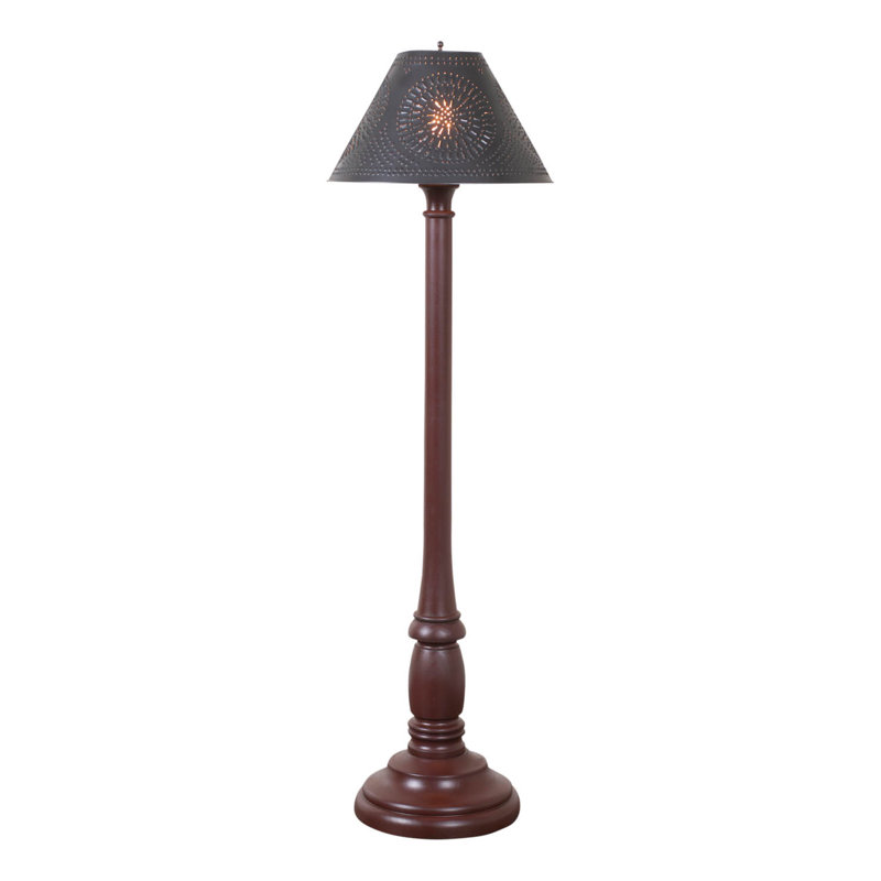 Lampe sur pied traditionnelle 59 po Randalle, Rouge rustique