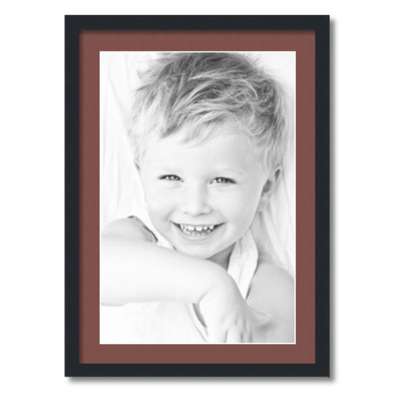 Matte Picture Frame with Mat, Brique