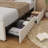 Corduroy Upholstered Platform Bed With Drawers, LED Light, Wingback Headboard, And Footboard, No Box Spring Needed-877113084
