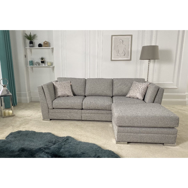Charlotte 7 Seater Sofa & Chaise, Light Grey