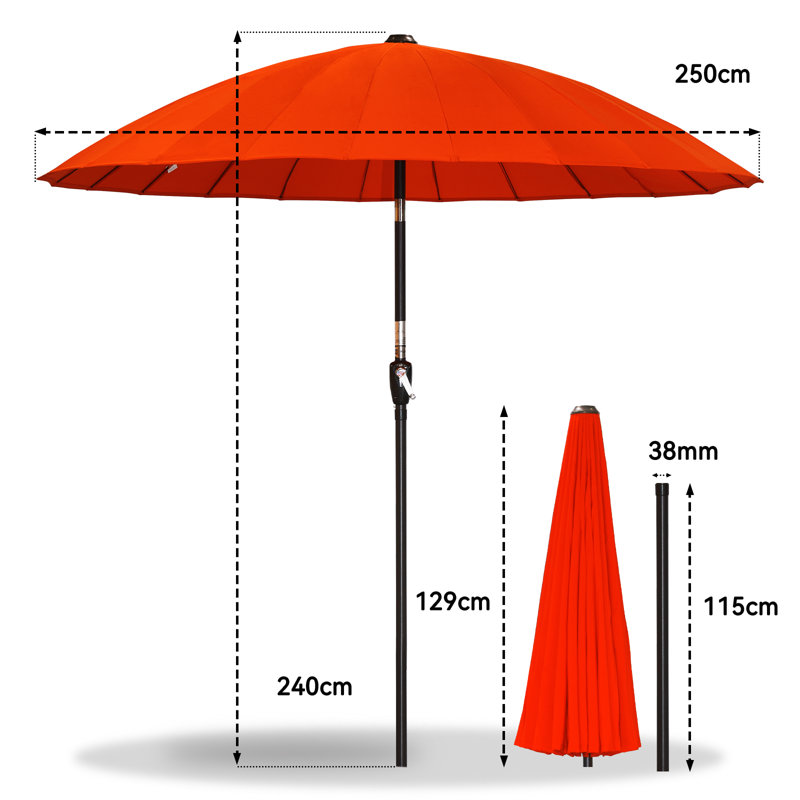 Nylah 250cm Balcony Parasol, Terracotta