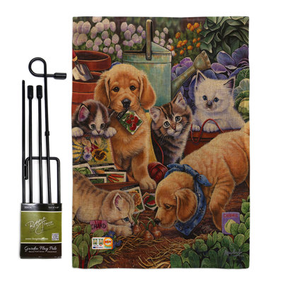 Pattes de jardin pratiques en polyester de 2 côtés 19 po x 13 po drapeau de jardin