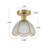 1-Light Traditional French Beveled Glass Semi Flush Mount