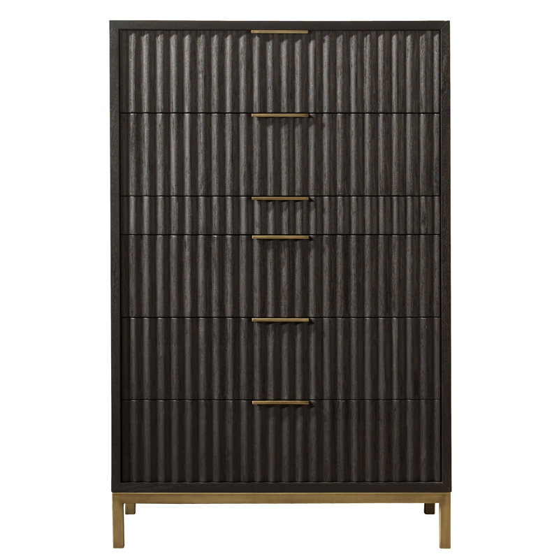 91.4 cm W Chest of 6 Drawers, Black/STURDY