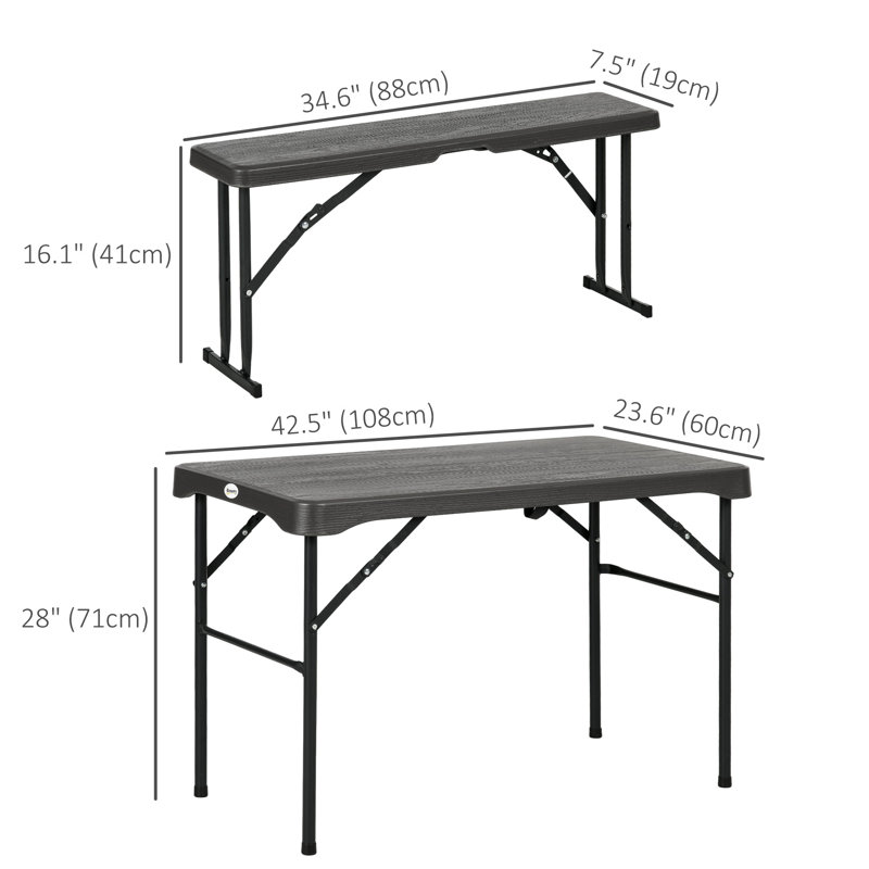 4 - Person Metal Patio Dining Set with Rectangular Table