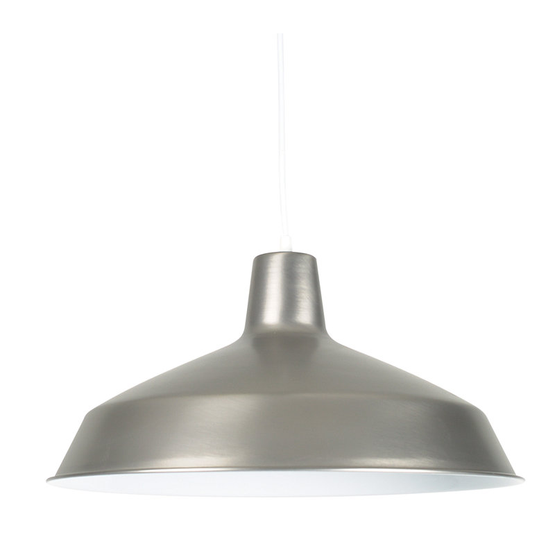 Luminaire suspendu en forme de dôme à 1 lumière Brexli, Nickel satiné