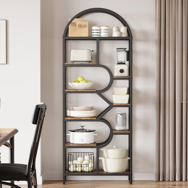 207.52cm H x 75.94cm W Steel Bookcase, Black