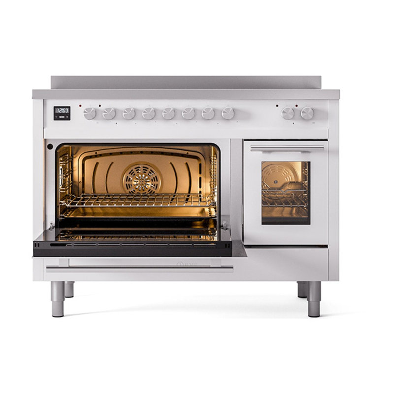 Cuisinière à induction ILVE Professional Plus II Series 48 po avec 6 éléments à induction (porte en verre), Acier Inoxydable