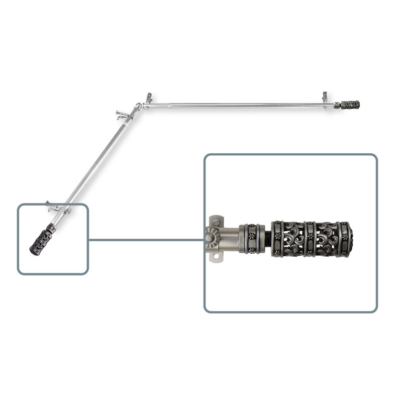 Tringle à rideaux simple Fyffe, 48 po à 84 po, Nickel satiné