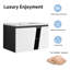 Meuble-lavabo mural moderne avec lavabo en céramique et porte d'armoire à fermeture en douceur, blanc et noir