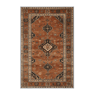 Machine Washable Persian Brown Area Rug