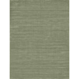 Hand Knotted Viscose Striped Area Rug in Twill Green/Beige