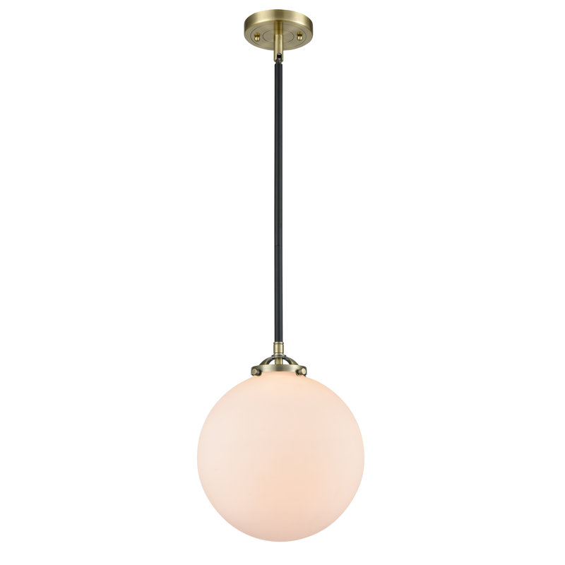 Clementina 1 - Light Single Pendant, Black Antique Brass, Matte White, No Bulb Included